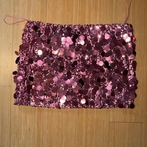 Edikted Sparkling Pink Sequin Mini Skirt